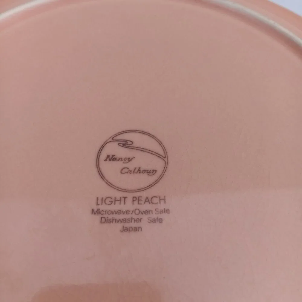 Vintage Nancy Calhoun Light Peach Dinner Plate-Set Of 3-Stoneware-10 5/8